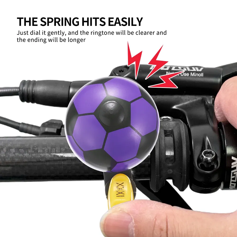 Color: Yellow - VXM Bicycle Bell Loud Mini Cartoon Football Road Cycling MTB Bike Aluminum Bell Ring Safety Football Bell Ring Horn Handlebar