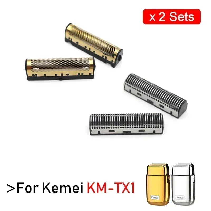 Color: GRAY - For Kemei KM-TX1 Electric Shaver Original High Quality Replacement Double Foiled Blade Net Cover Repair Accessories Wholesales