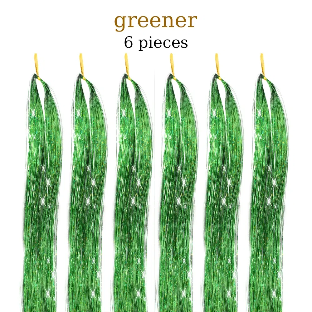 Color: Not Dyed, Stretched Length: 26inches - 48 Inch Hair Tinsel Kit With Tool 1200 strands Tinsel Hair Extensions 12 Colors Fairy Hair Tinsel, Sparkling Shiny Hair Tinsel