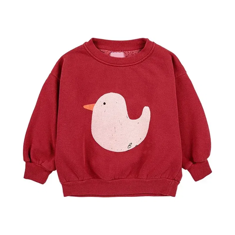 Color: black, Kid Size: 2T - Children's Spring Autumn Hoodie Cartoon Print Unisex Sweatshirt European Style Top for Boys And Girls