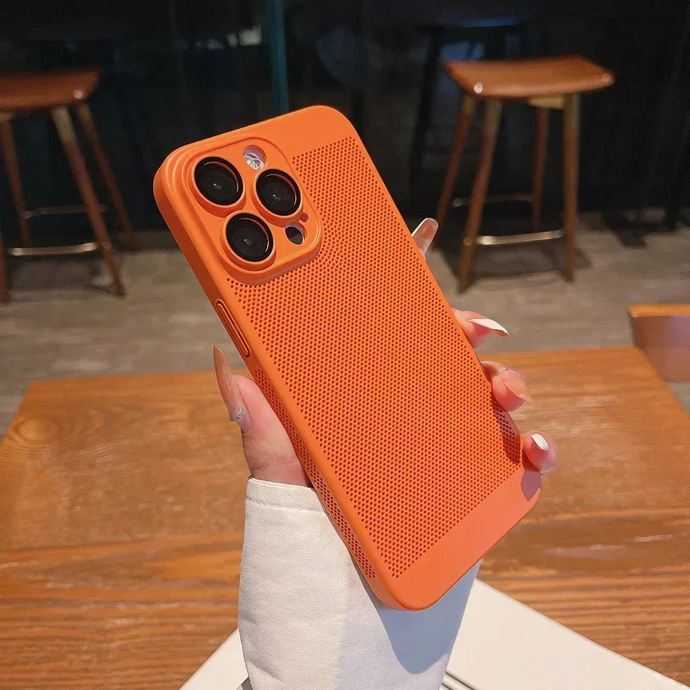 Color: black, Compatible-Phone Models: For iPhone 16 Pro, Ships From: CHINA - Breathable Heat Dissipation Cooling Case For iPhone 16 Pro Max 15 14 13 12 11 PC Hard Back Cover