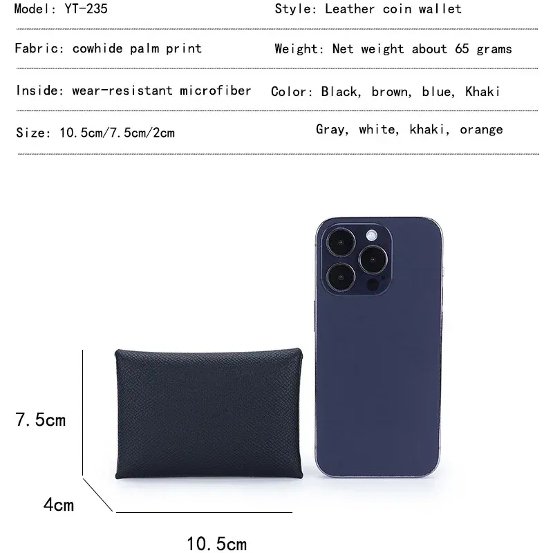 Color: Pink - Genuine Leather Coin Pouch Change Holder Mini Snap Pocket Wallet for Men Women Luxury Designer Credit Card Holder Coin Purses