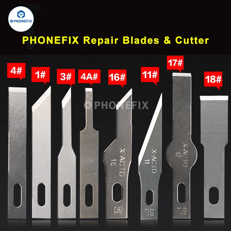Color: GOLD - 10pcs #4A #11 #18 Scalpel Knife Blades Engraving Non-Slip Metal Scalpel Knife Replacement Craft Blades PCB Repair Hand Tools