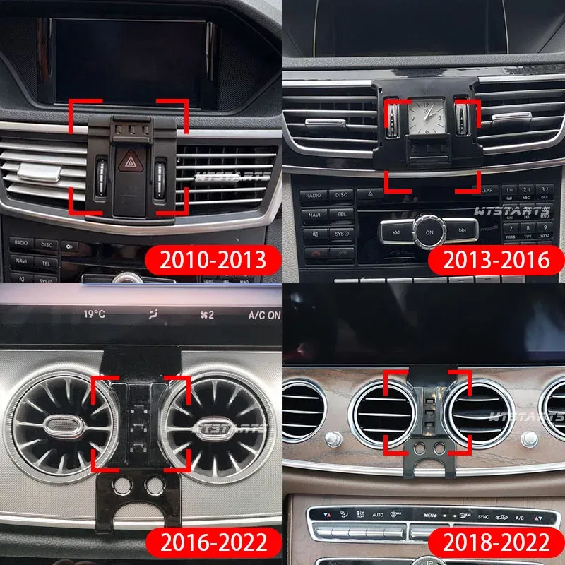 Color Name: PURPLE - Car Phone Holder Mobile Mount Stand For Mercedes Benz W212 W213 E Class 2010-2022 Adjustable GPS Special Navigation Bracket