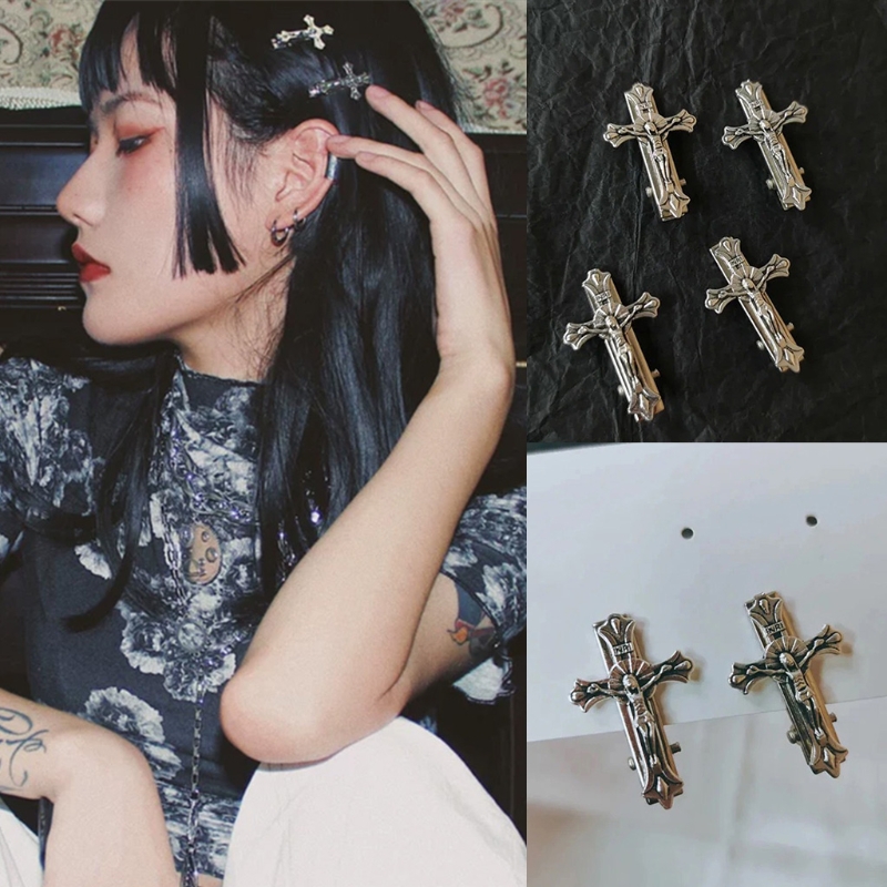 Color: GRAY, Ships From: CHINA - Gothic Hair Clip Punk Bangs Duckbill Clips Halloween Hair Barrettes Cosplay Hairpin Retro Hair Styling Accessories Dropshipping