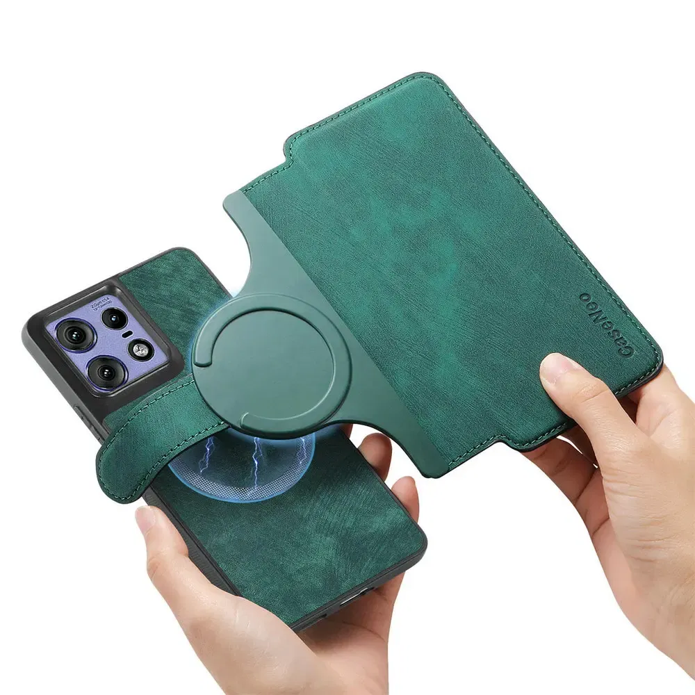 Color: Brown, Material: Nylon - Edge 50 60 Fusion 5G Flip Case For Motorola Edge 60 Pro 2In1 Detachable Leather Wallet Funda Moto Edge 50 Neo 60 Pro S50 Cover