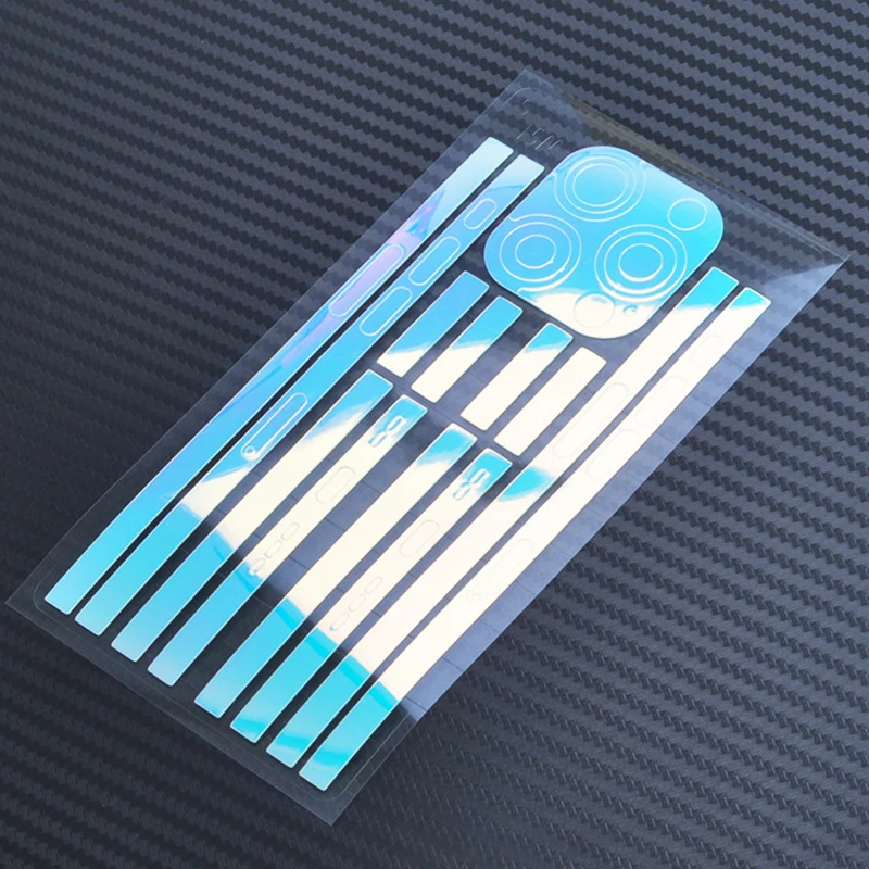Color: Frosted - Luminous Edge Film Phone Frame Protective Sticker For IPhone 15 14 13 12 Pro Max Side Skin Anti-Scratch Border Protector