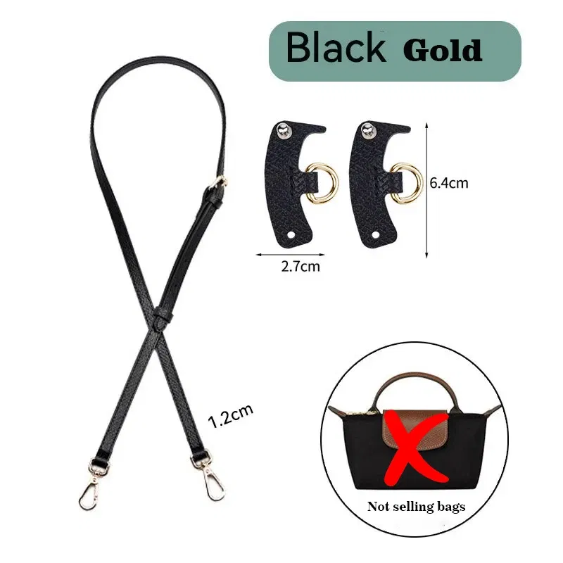 Color: Blue - 1 Set Bag Strap For Longchamp Mini Punch-free Genuine Leather Shoulder Strap Set Transformation Crossbody Strap Bag Accessories