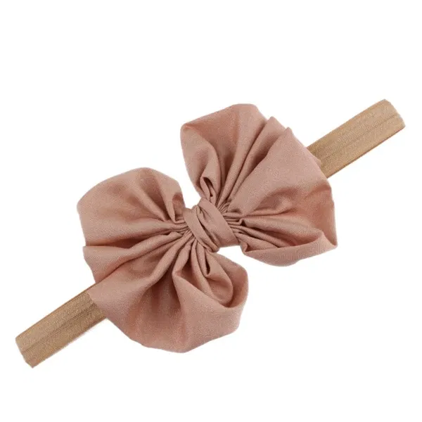 Color: PURPLE - Baby girls hair bow flower Headband  Kids Girls Bowknot Elastic Hair Band Headwear Newborn Head Band children hair Accessories