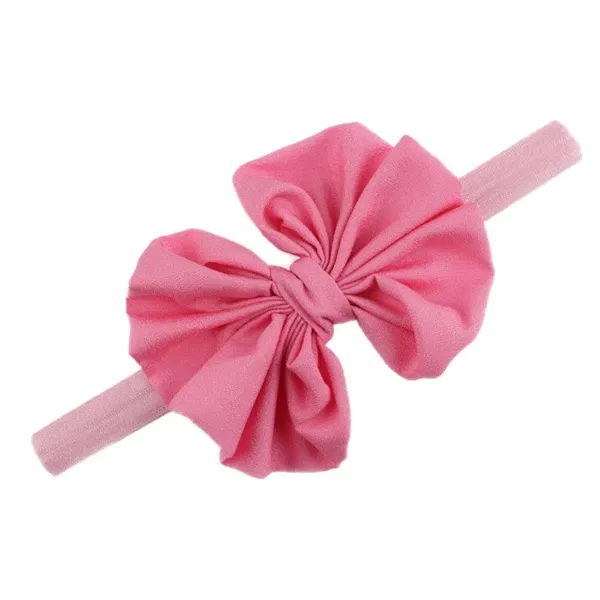 Color: PURPLE - Baby girls hair bow flower Headband Kids Girls Bowknot Elastic Hair Band Headwear Newborn Head Band children hair Accessories