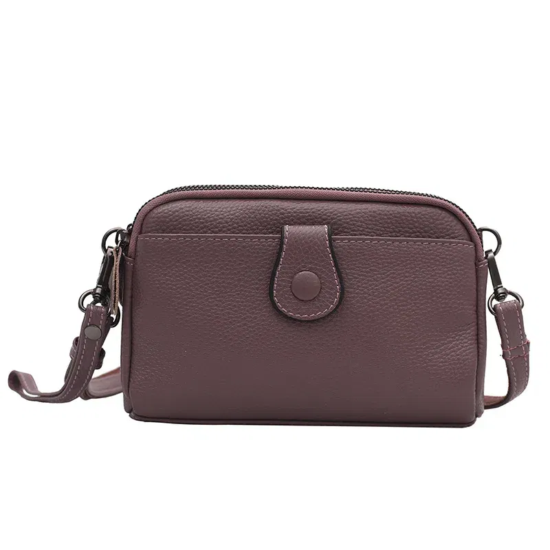 Color: black - Women Genuine Leather Shoulder Bag New Casual Female  Small Crossbody Bags For Women Bag Cell Phone Bag Day Clutches