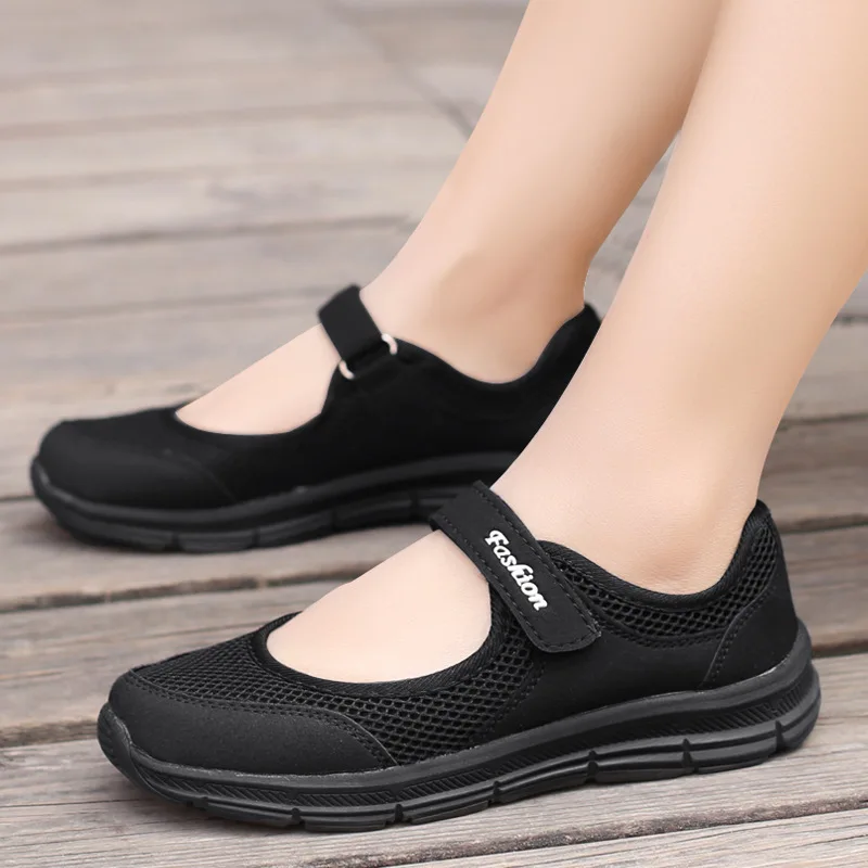 Shoe Size: 39, Color: GRAY - Women Shoes Breathable Vulcanized Shoes White ZapaWomen Sneakers Fashion Breathable Mesh Casual Walking Shoes Women Work Shoes