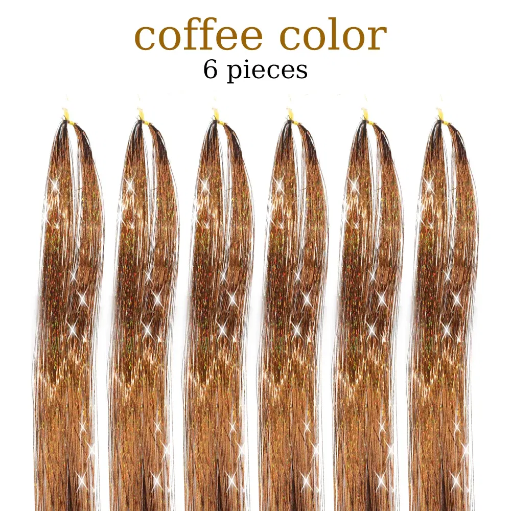 Color: Pink, Stretched Length: 24inches - 48 Inch Hair Tinsel Kit With Tool 1200 strands Tinsel Hair Extensions 12 Colors Fairy Hair Tinsel, Sparkling Shiny Hair Tinsel