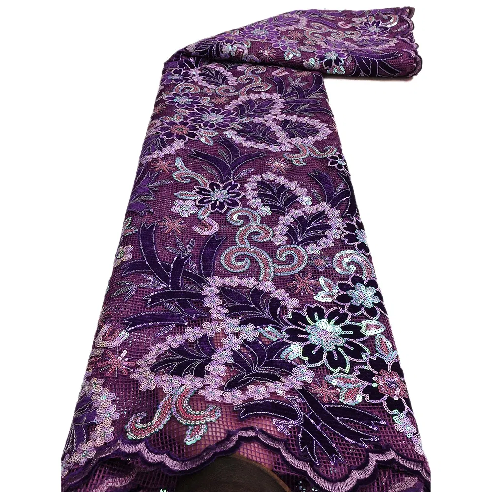 Color: Pink, length: 5 yards, Width: 120cm - African Velvet Lace Fabric, High Quality Elegant Nigerian Wedding Sequins Lace Fabrics 5 Yards Laser Cutting French Tulle Laces