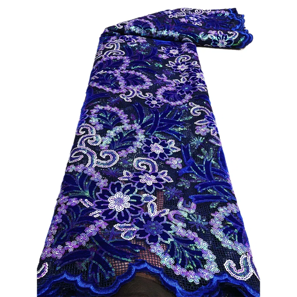 Color: Pink, length: 5 yards, Width: 120cm - African Velvet Lace Fabric, High Quality Elegant Nigerian Wedding Sequins Lace Fabrics 5 Yards Laser Cutting French Tulle Laces