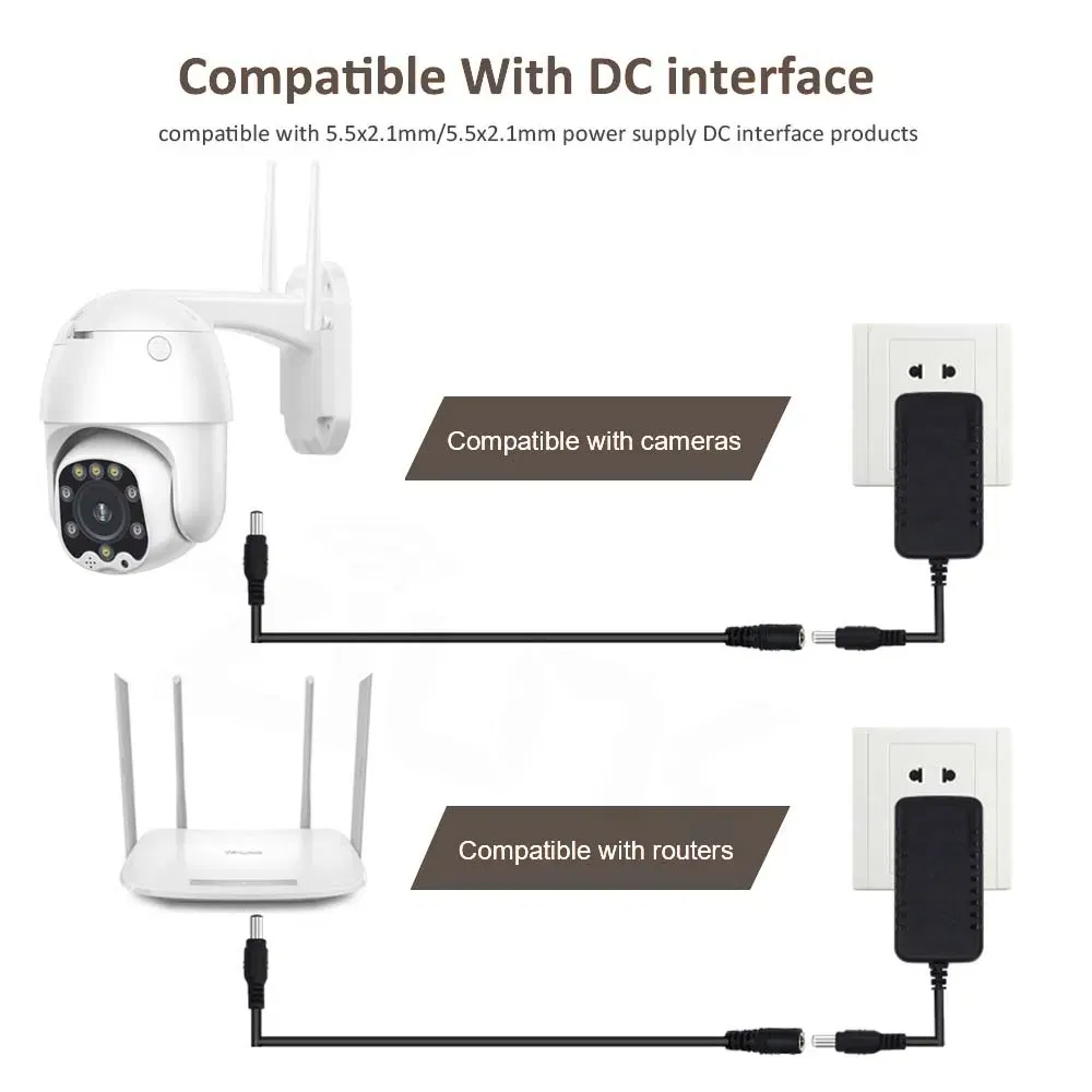 Color: green - DC 12V Extension Power Cable 2.1mm*5.5mm Male To Female Connect Wire White Black 0.5m 1m 2m 3m 5m 10m For LED Light CCTV Camera
