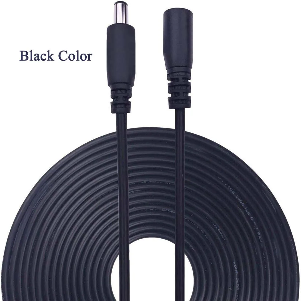 Color: green - DC 12V Extension Power Cable 2.1mm*5.5mm Male To Female Connect Wire White Black 0.5m 1m 2m 3m 5m 10m For LED Light CCTV Camera