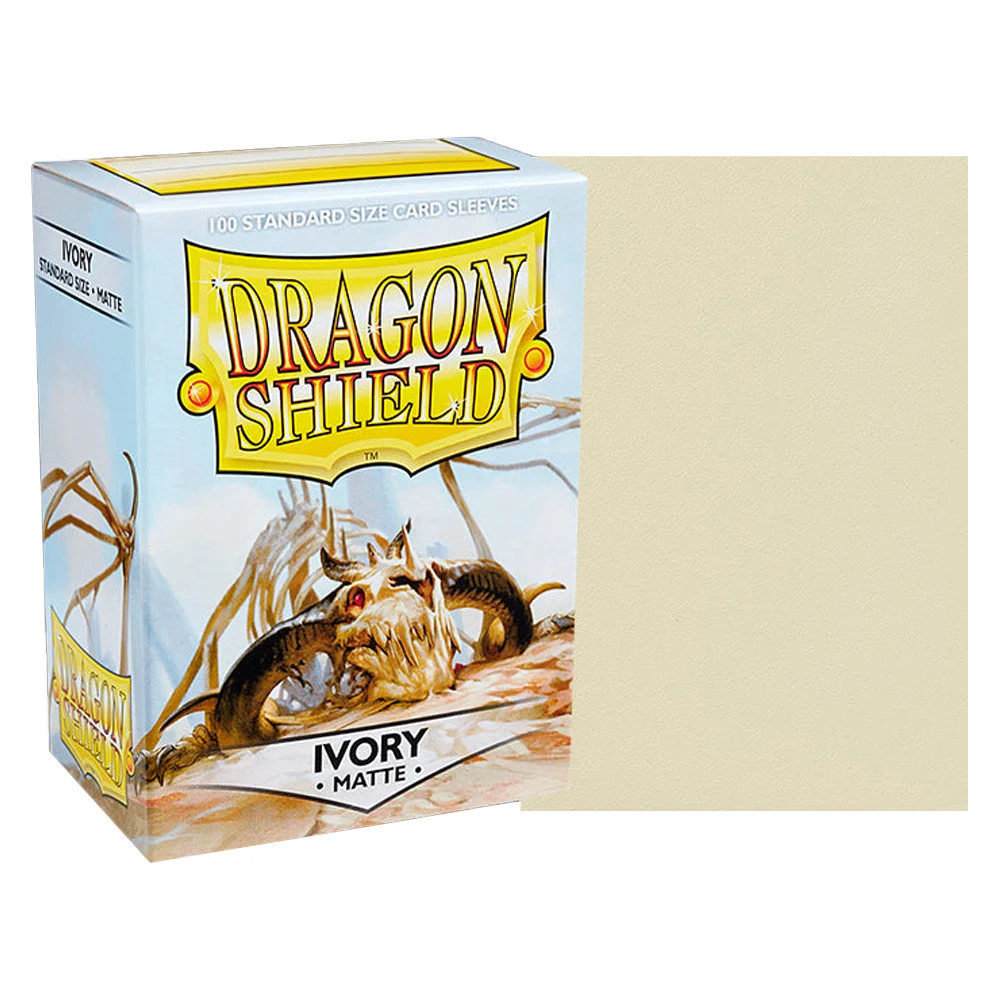 Color: Light Grey - 100 PCS/BOX Colorful Matte Dragon Shield Cards Sleeves Cards Cover Matte Cards Protector for Magic MGT/Star Card Board Games