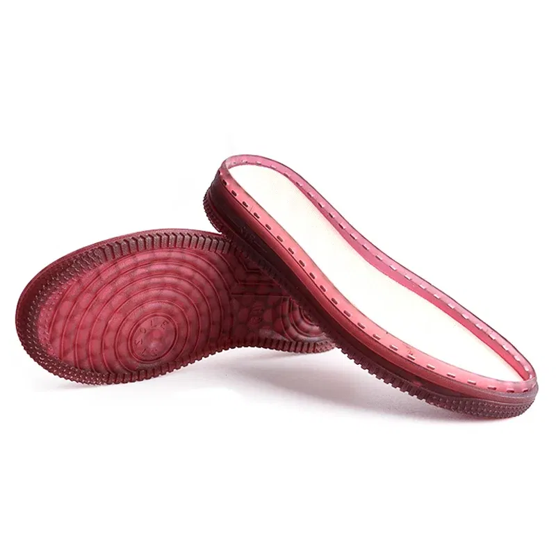 Color: Red, Shoe Size: 5.5 - 1 Pair Soft Rubber Soles Hand-woven Hook Line Soles Anti-slip Shoe Patch Durable Repair Replacement For Boot Shoes