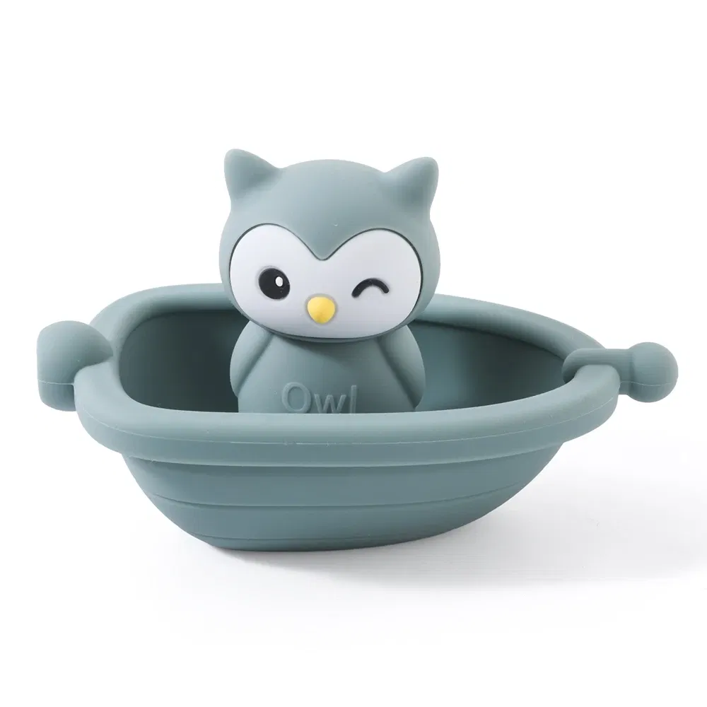 Color: Blue - Baby Bath Toys Animal Silicone Cartoon Astronauts Play With Water Toys Baby Silicone Sprinkler Bathtub Toy No BPA Swim Bathroom