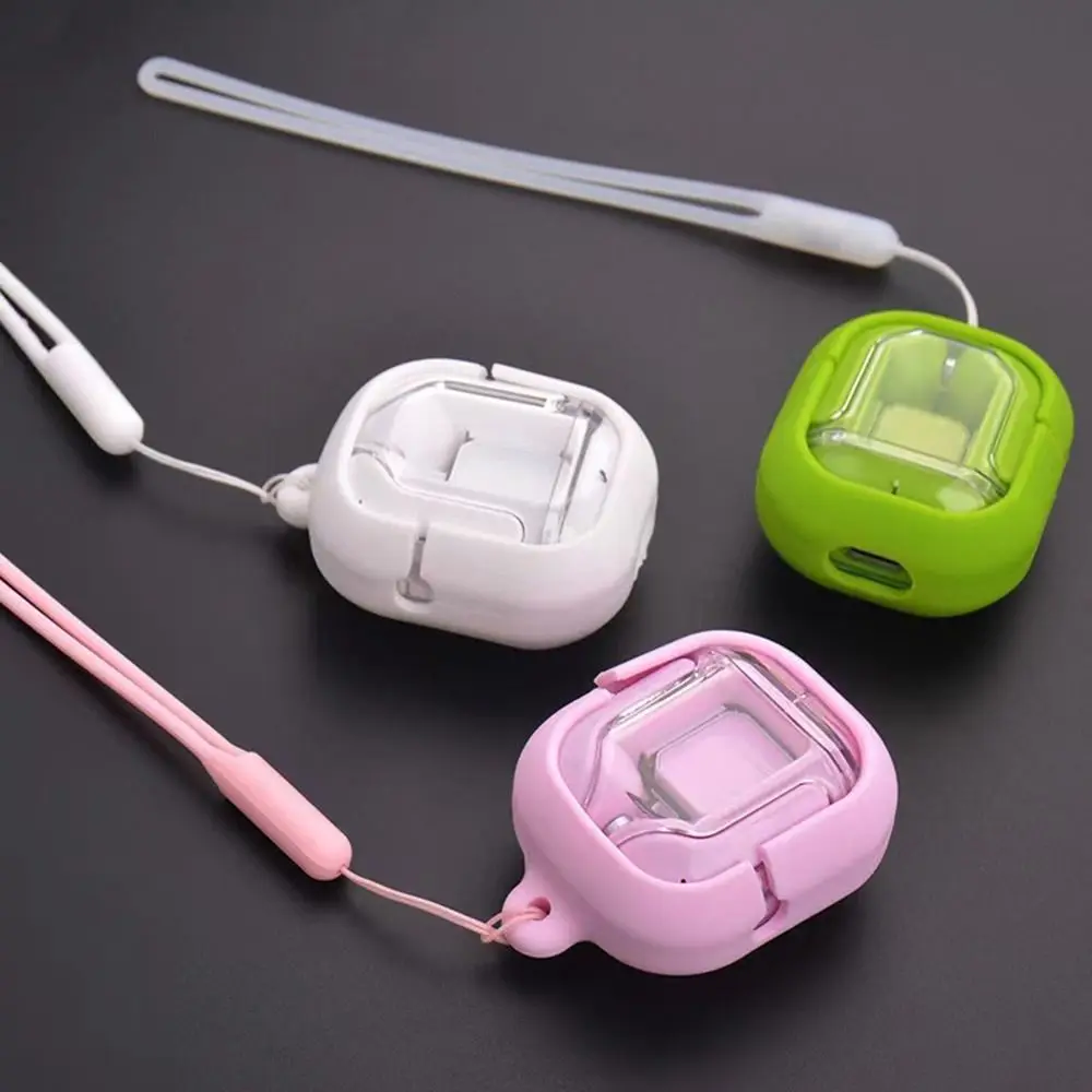 Color: Olive - For HQAi H4 Silicon Case and Lanyard Protective Plain Cover and Rope Anti-Lost Cover Waterproof Earbuds Protective Case