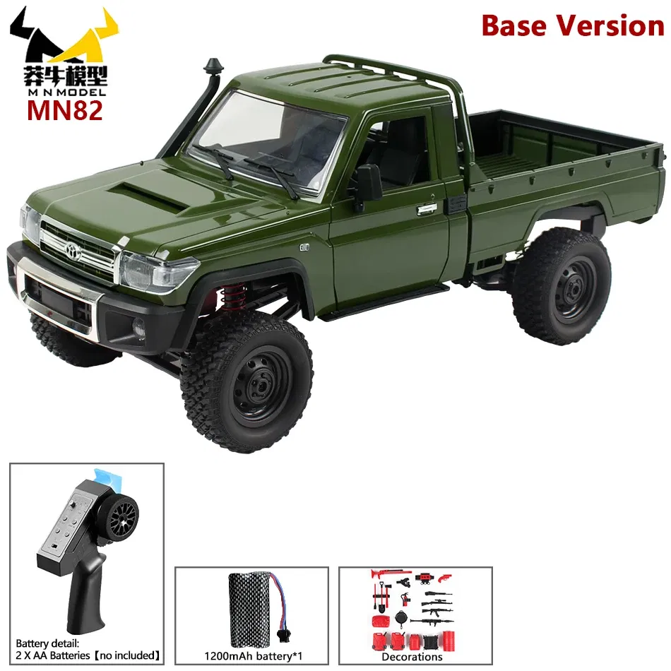 Color: camel - MN MODEL 1:12 4WD Retro RC Off-road Car All Terrain Vehicle Climbing Truck Rock Crawler Pickup Collection Model Toy for Adult