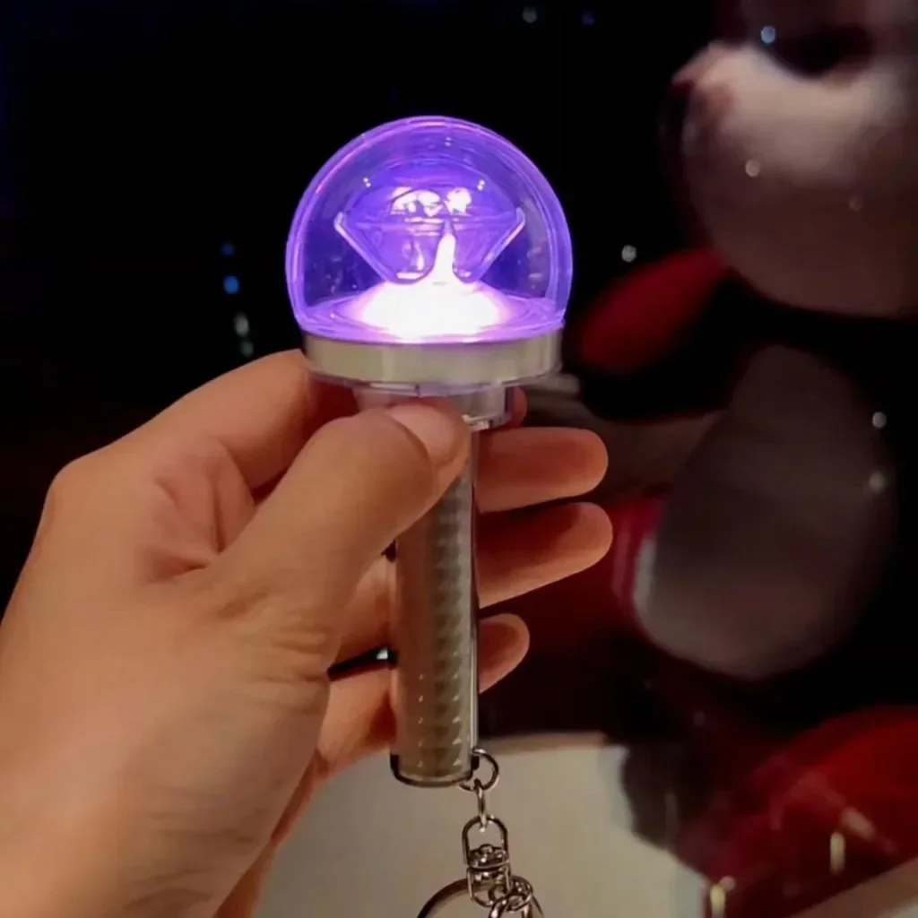 Color: WHITE - Kpop Idol JEONGHAN HOSHI WONWOO JUN THE8 Mini Lightstick Key Ring Glow Stick Keychains for Carat Gift