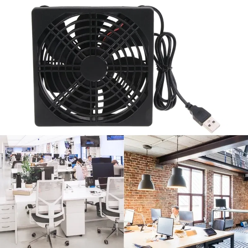 Color: pink - 5V USB Powered 120mm  Fan 1400PRM Gaming PC Fan 1 Speed Portable Cooling Fan Suitable for Tablet TV Receiver Router