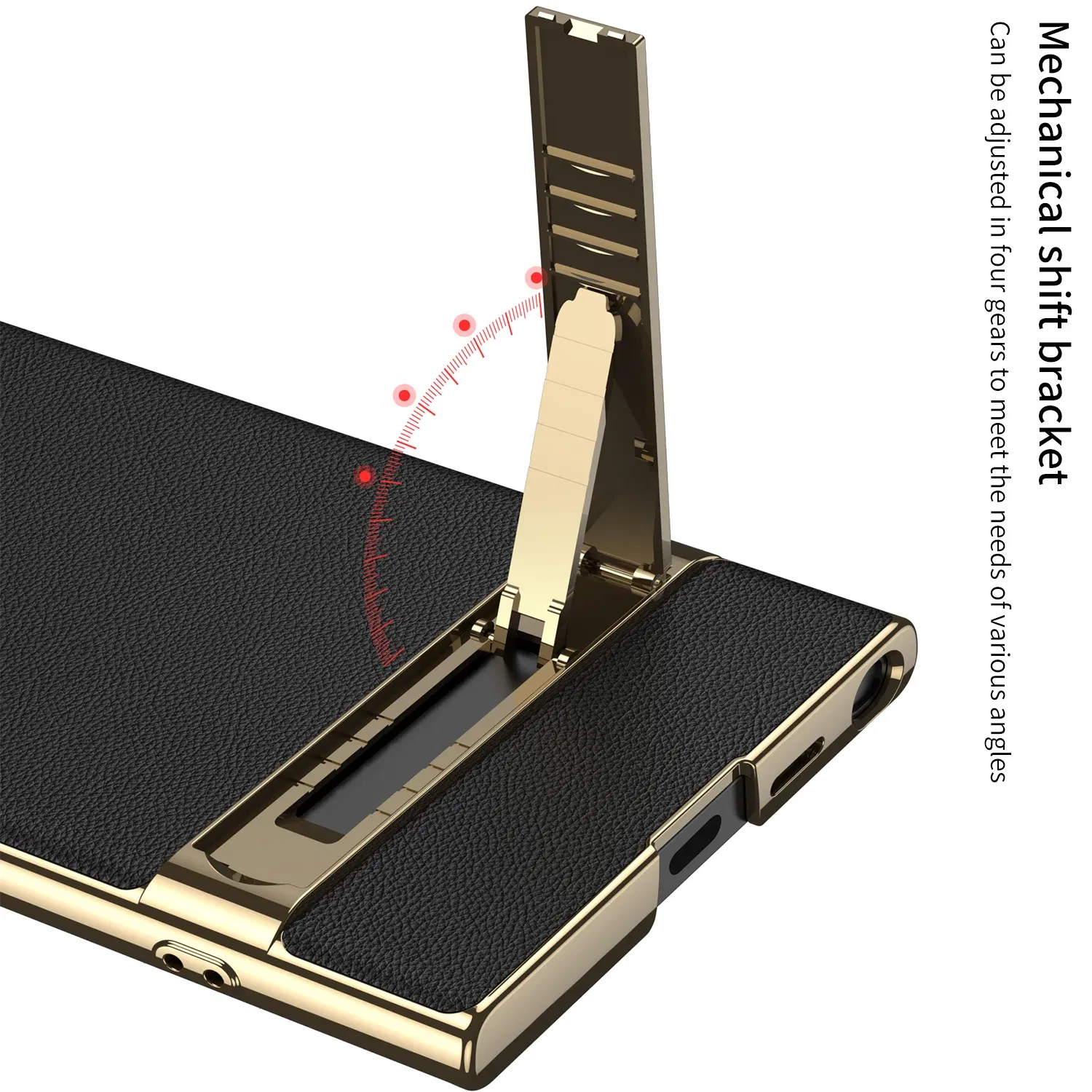 Color: Black, Bundle: Case & Strap, Material: Canvas - For Samsung Galaxy S24 Ultra Plus Case Luxury Electroplated Gold Border Plain Leather Bracket Shockproof Back Cover Accessories