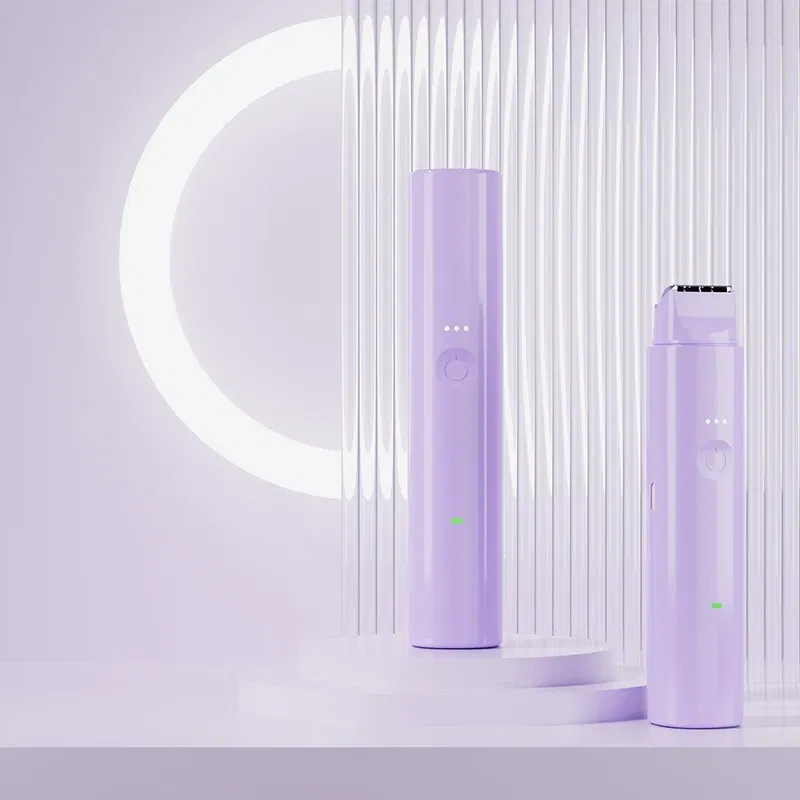 Color: PURPLE - 2 in1 Electric Razors for Men Women Waterproof Facial Mustache Shavers Rechargeable Bikini Body Hair Trimmer Painless Epilator