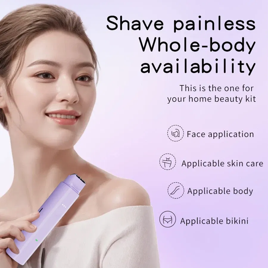 Color: PURPLE - 2 in1 Electric Razors for Men Women Waterproof Facial Mustache Shavers Rechargeable Bikini Body Hair Trimmer Painless Epilator