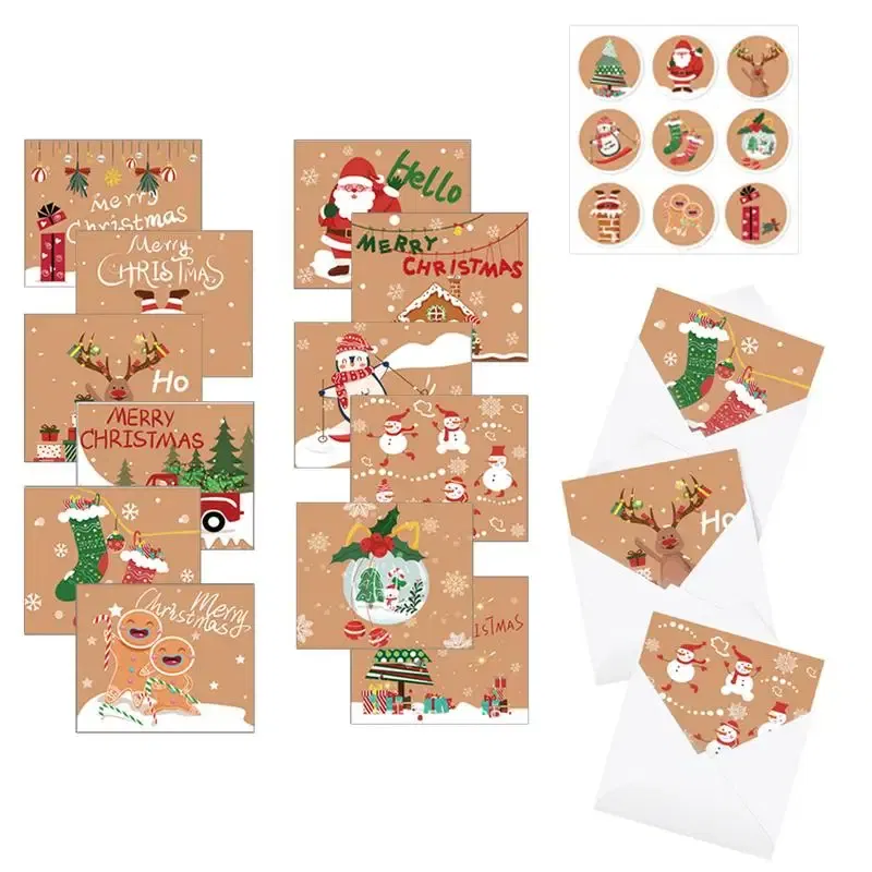 Color: Red, Ships From: United States - Christmas Greeting Cards Christmas Cards Greeting Card Card Gifts With White Envelopes & Stickers Christmas Paper Note Cards For