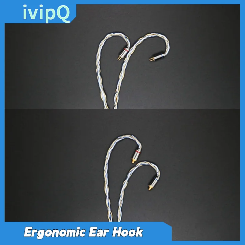 Color: Khaki - ivipQ 8-Core Earbud Wire 7N Litz OCC and 6N Gilt OCC Mixed Cable 2.5mm/3.5mm/4.4mm/MMCX/2PIN/0.78mm Earphone Upgrade Line