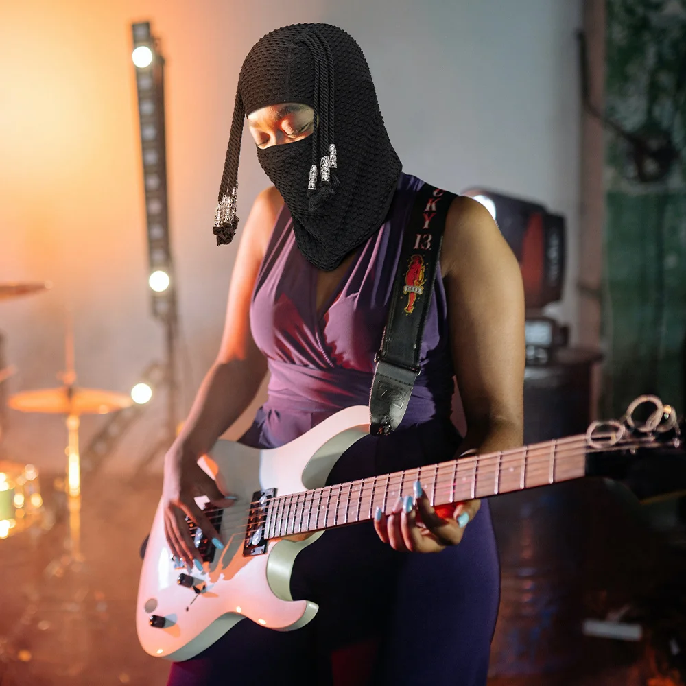Color: WHITE - LONGLONG Distressed Balaclava Full Face Mask,Halloween Headwear Shiesty Fancy Face Mask for Men/Women