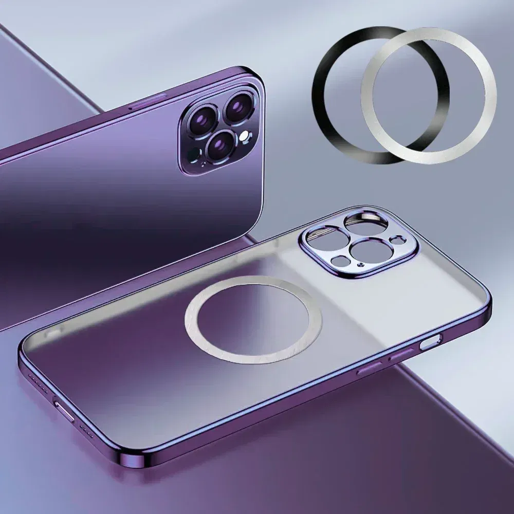 Color: Snow-white - 2024 Stainless Steel Universal Magnetic Metal Plate Ring For Magsafe Wireless Charger Iron Sheet Sticker Magnet Car Phone Holder