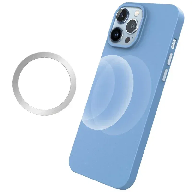 Color: Snow-white - 2024 Stainless Steel Universal Magnetic Metal Plate Ring For Magsafe Wireless Charger Iron Sheet Sticker Magnet Car Phone Holder