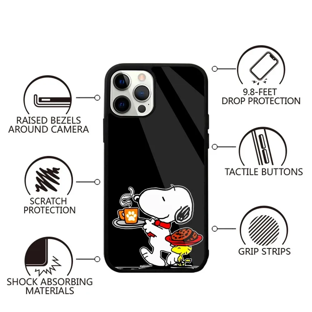 Color: Clear, Material: tpu - Anime Cartoon-S-Snoopy-s Phone Case For iPhone 16,15,14,13,12,11,Plus,Pro,Max,Mini Magsafe Magnetic Wireless Charging