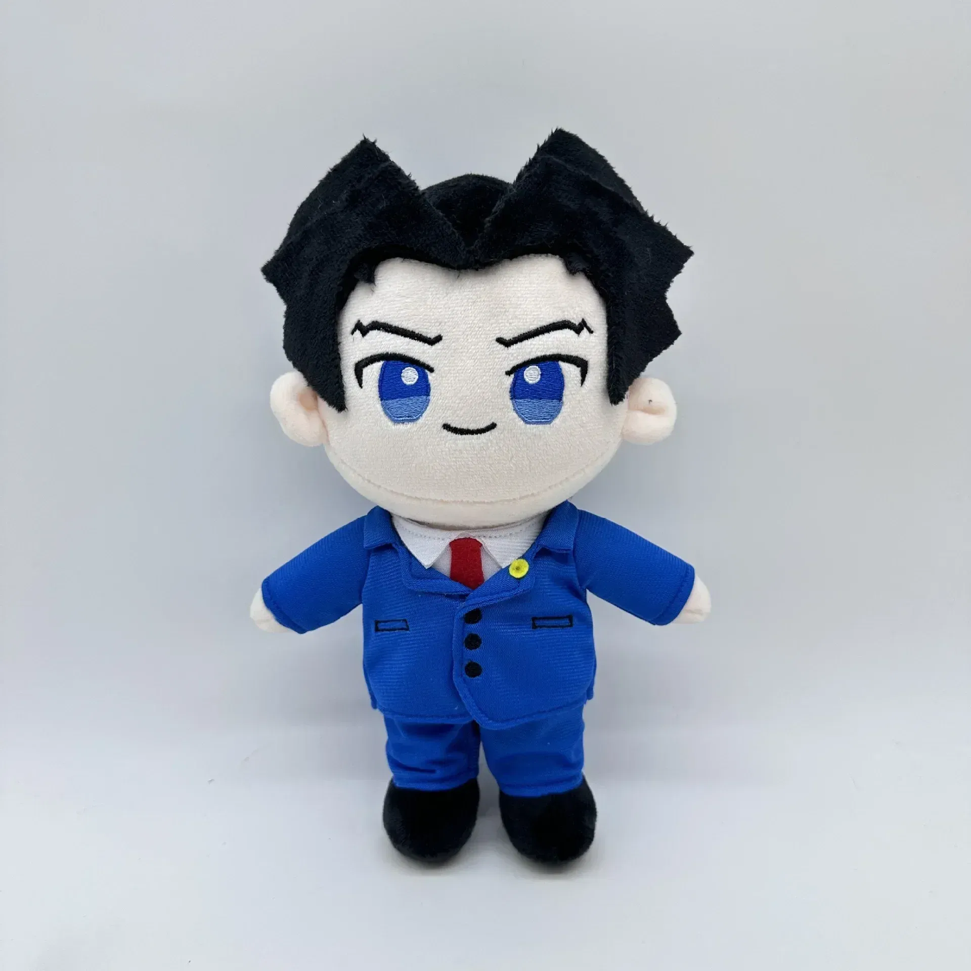 Color: WHITE - 25cm Anime Ace Attorney Phoenix Wright Miles Edgeworth Stuffed doll Xmas Soft doll for children's Birthday Gift