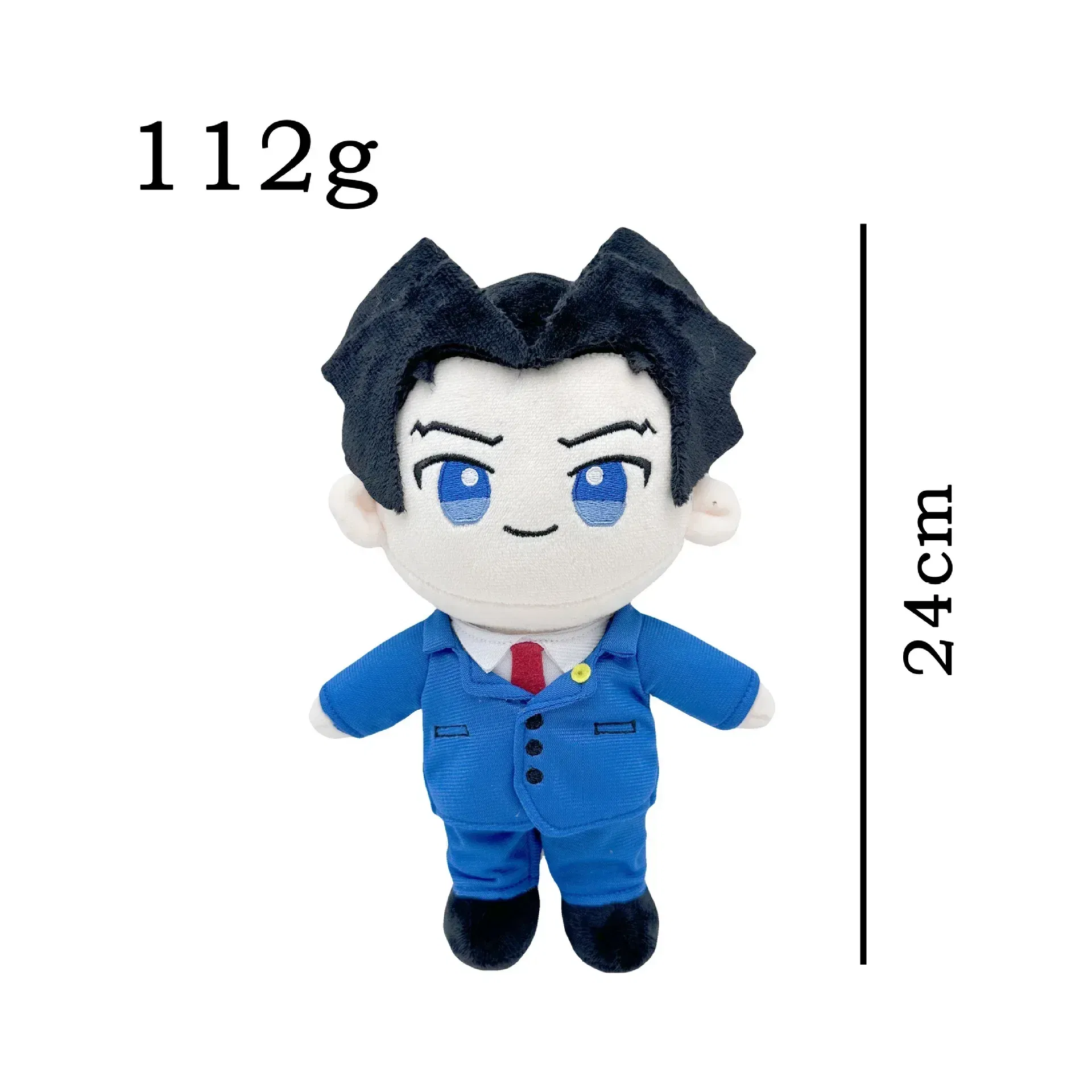Color: WHITE - 25cm Anime Ace Attorney Phoenix Wright Miles Edgeworth Stuffed doll Xmas Soft doll for children's Birthday Gift