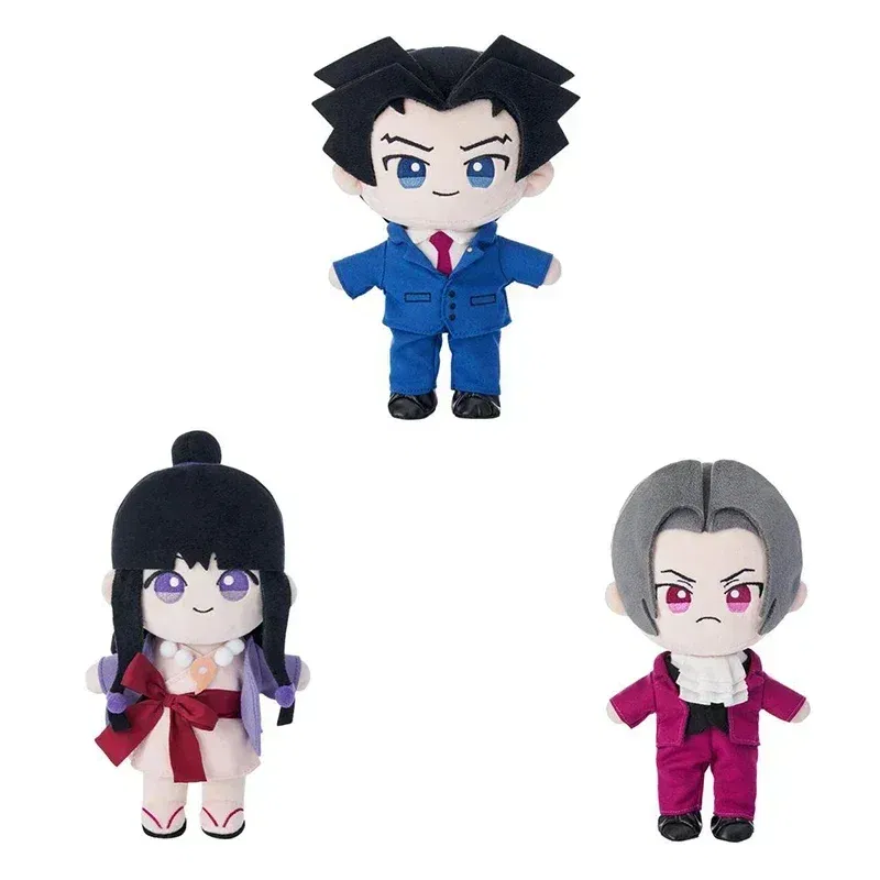 Color: WHITE - 25cm Anime Ace Attorney Phoenix Wright Miles Edgeworth Stuffed doll Xmas Soft doll for children's Birthday Gift
