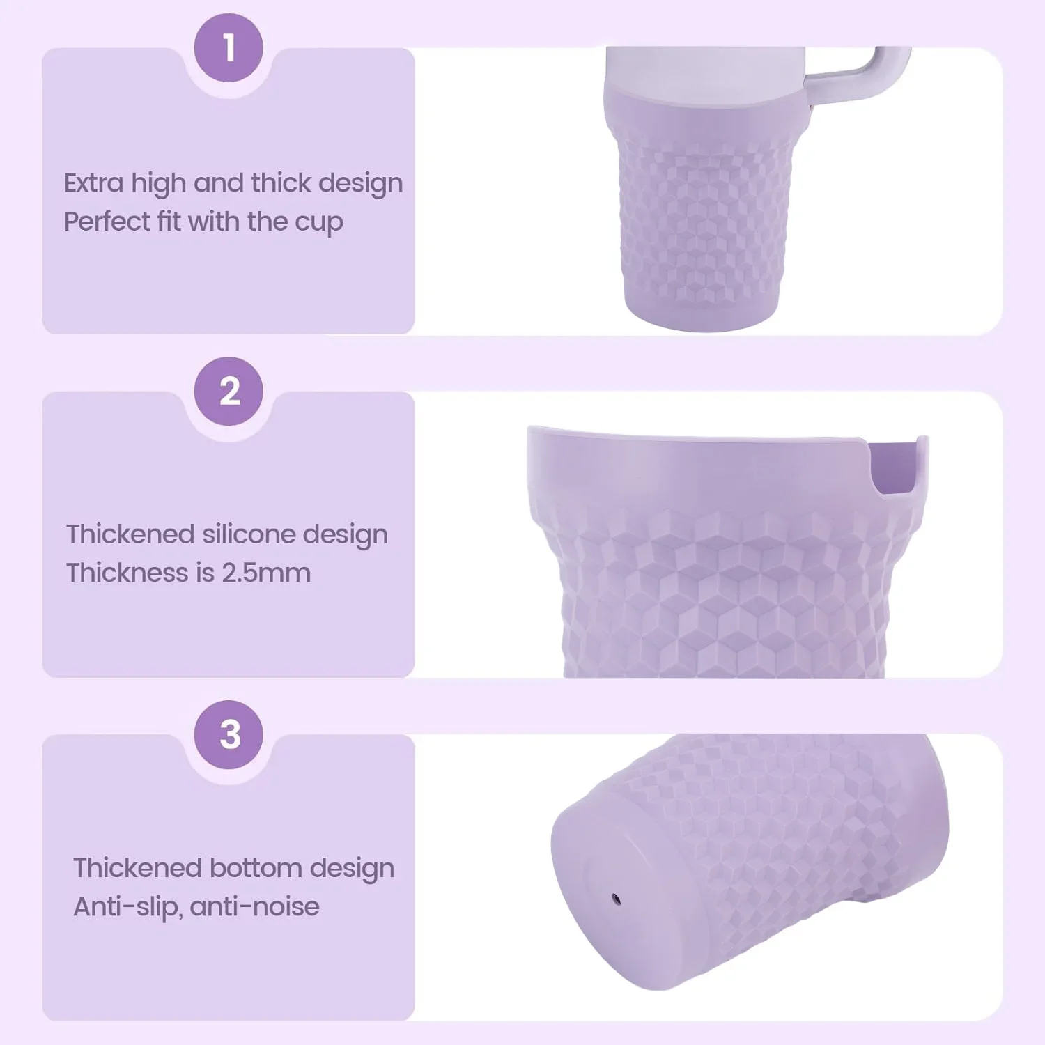 Color: Dark Khaki - Silicone Boot for Stanley Quencher H2.0 FlowState Tumbler 40oz Cup Bottom Protector Sleeve