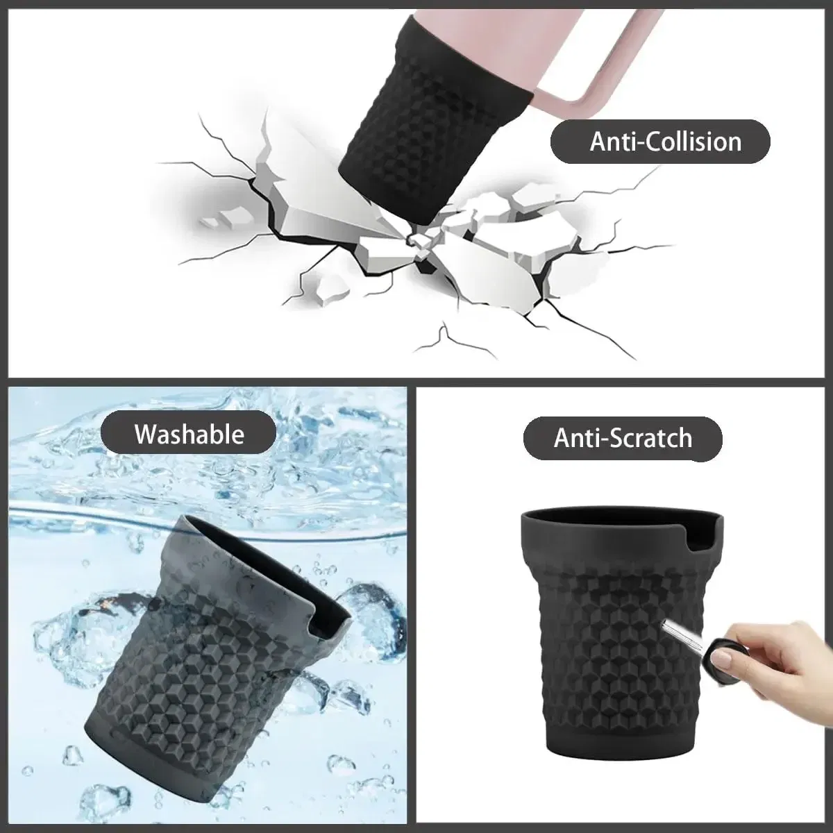 Color: Dark Khaki - Silicone Boot for Stanley Quencher H2.0 FlowState Tumbler 40oz Cup Bottom Protector Sleeve