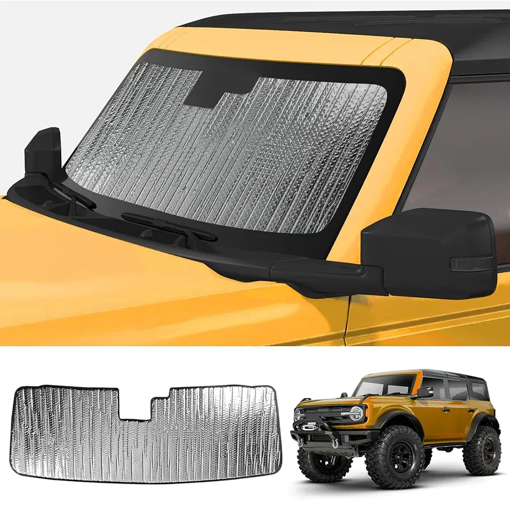Front Windshield Sunshade Board Sun Visor Pad Anti UV for Ford Bronco 2021 2022 2023+ Heat Shield Mat Car Interior Accessories