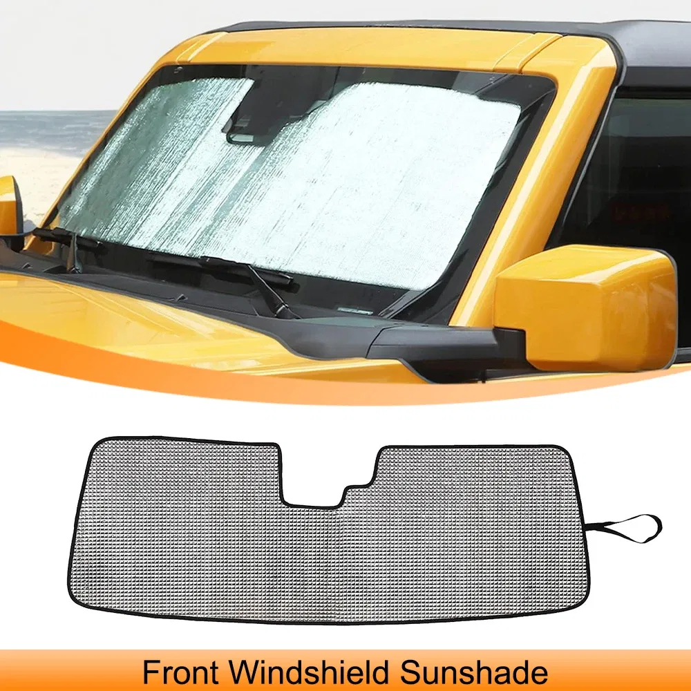 Front Windshield Sunshade Board Sun Visor Pad Anti UV for Ford Bronco 2021 2022 2023+ Heat Shield Mat Car Interior Accessories