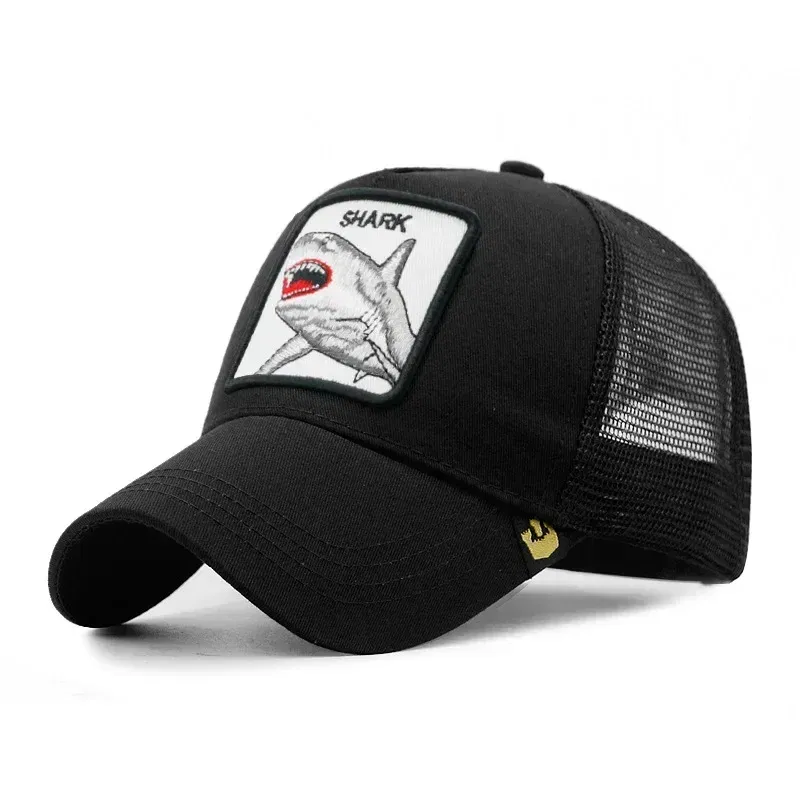 Color: light green - Baseball Caps Men Women Snapback Hip Hop Cap With Fashion Animals Embroidery Summer Breathable Mesh Trucker Caps Streetwear Bone