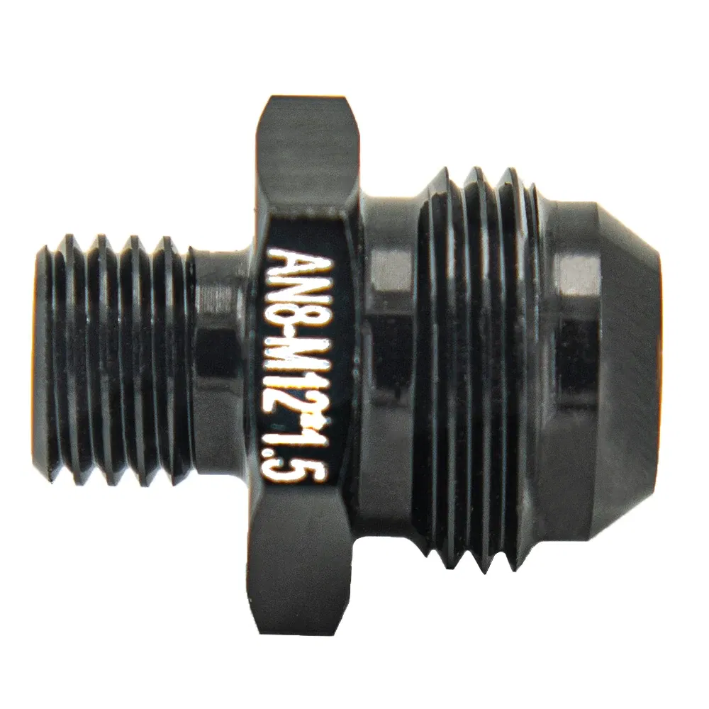 Color: GRAY - Aluminum Straight Adapter Oil Cooler Fitting AN6 An10 To 1/2 3/8 1/4 Npt M10 M12 M14*1.5,an8 To M12*1.5 AN10-AN12