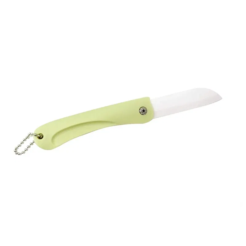 Color: Red - 1PC Mini Ceramic Fruit Knife Kitchen And Bar Supplies Portable Folding Knife Creative Kitchen Fruit Knife Paring Knife