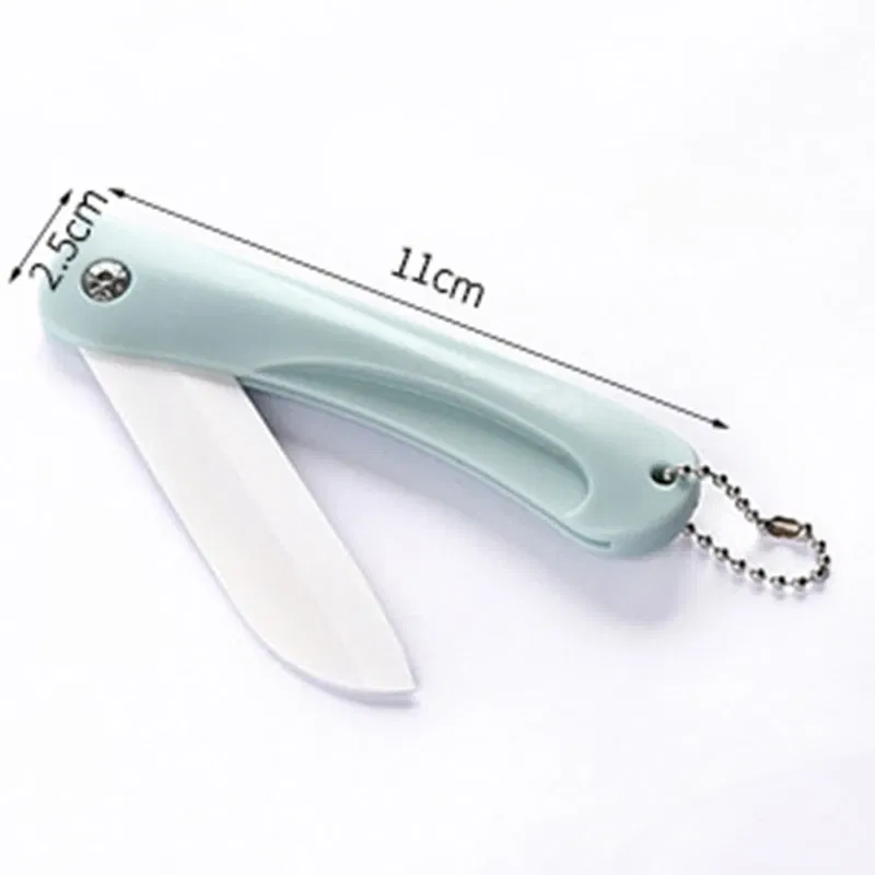 Color: Red - 1PC Mini Ceramic Fruit Knife Kitchen And Bar Supplies Portable Folding Knife Creative Kitchen Fruit Knife Paring Knife