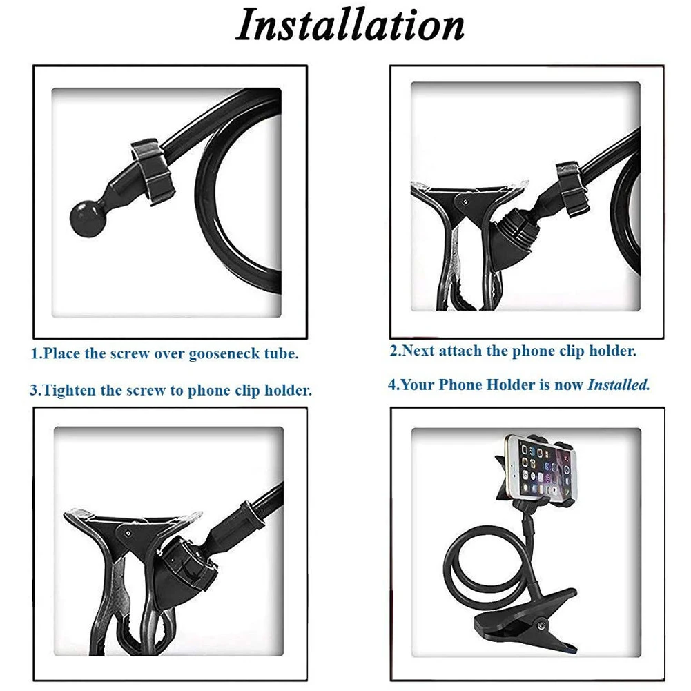 Enhanced Desk Flexible Gooseneck Stand Rack Gooseneck Clamp Webcam Stand for Logitech C925e C922x Brio 4K