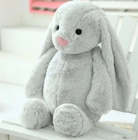 Color: GRAY, Ships From: CN, Height: 11cm-30cm - Personalied Baby Gifts Embroidered Plush Bunny Toys with Kids Customized Name First Easter Boys Girls Birthday Gifts Children